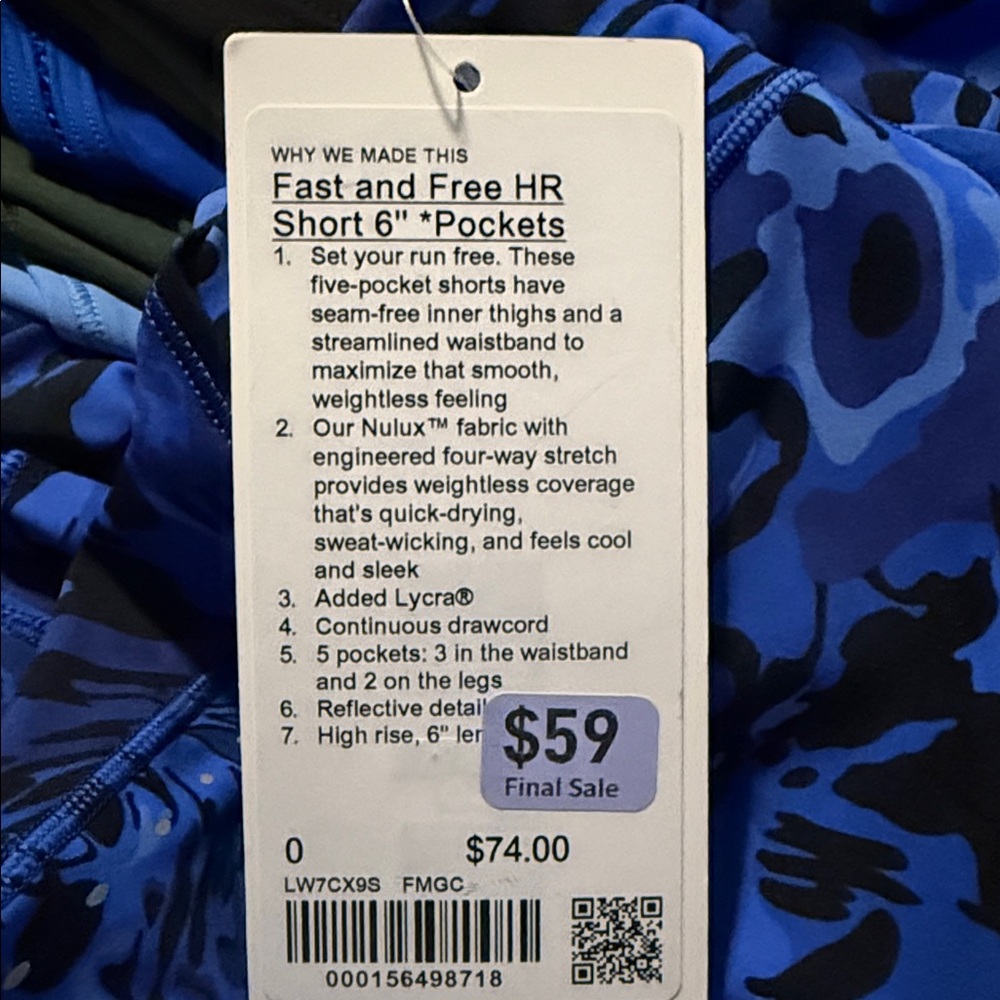 lululemon athletica Fast and Free High Rise Short 6” 5 Pockets Short - Picture 4 of 4